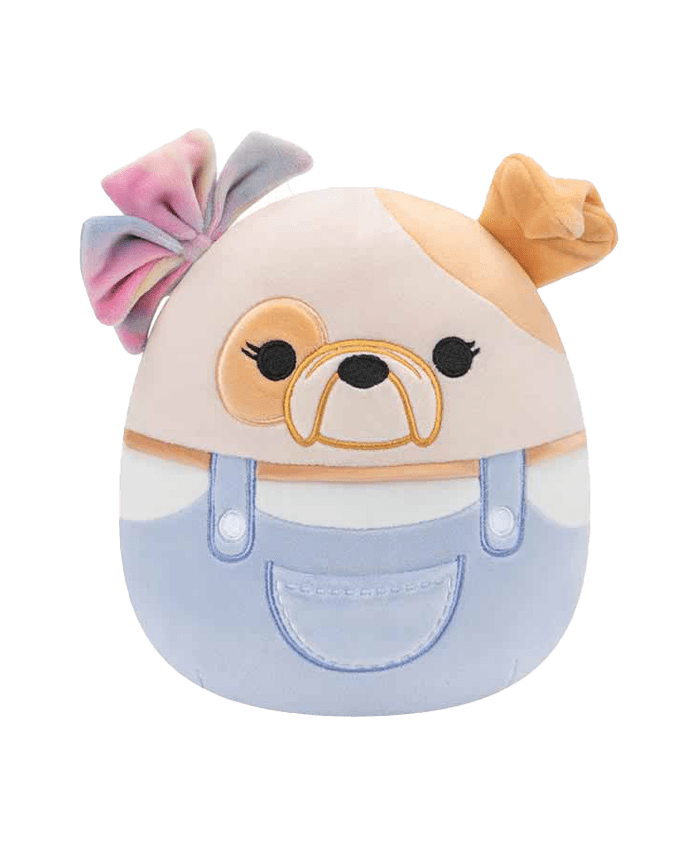 Os Squishmallows agora vestidos com uma jardineira mega bonitinha. 